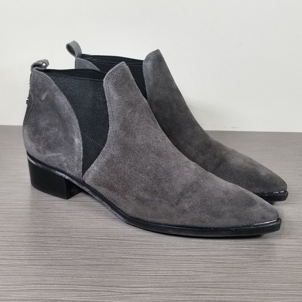 Marc Fisher Yellin Slip-On Chelsea Boot, Gray Suede, Womens Size 9 M